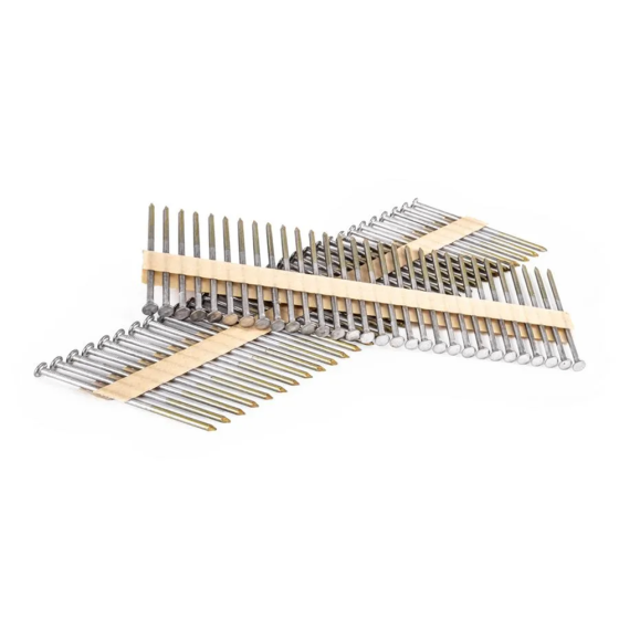 Гвозди реечные 21 градус RKP 28/80 BK гладкие оцинкованные / 2000шт // For-Est