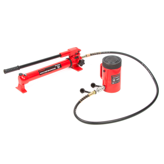 Домкрат гидравлический, однополостной, с фиксирующей гайкой 50 т, ход 100 мм [HRH-CY0200011]