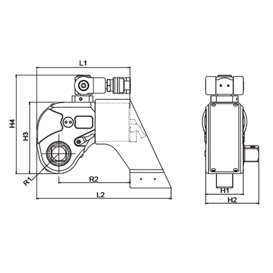 Гайковерт гидравлический с приводным квадратом, 2 1/2″, 2666-26664 Нм [HRH-WE03266640]