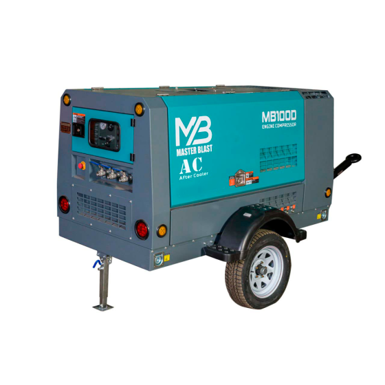 Винтовой дизельный компрессор Master Blast MB-100D-10+АС с осушителем, на шасси
