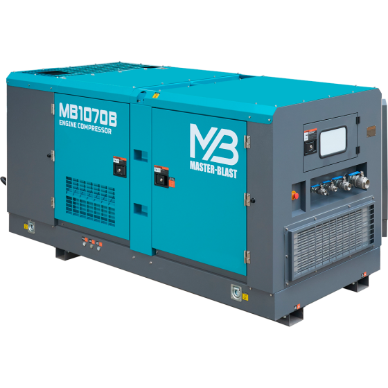 Винтовой дизельный компрессор Master Blast MB-1070B-25 на раме
