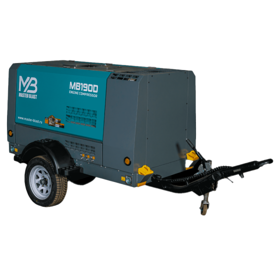 Винтовой дизельный компрессор Master Blast MB-190D-7+АС с осушителем, на шасси