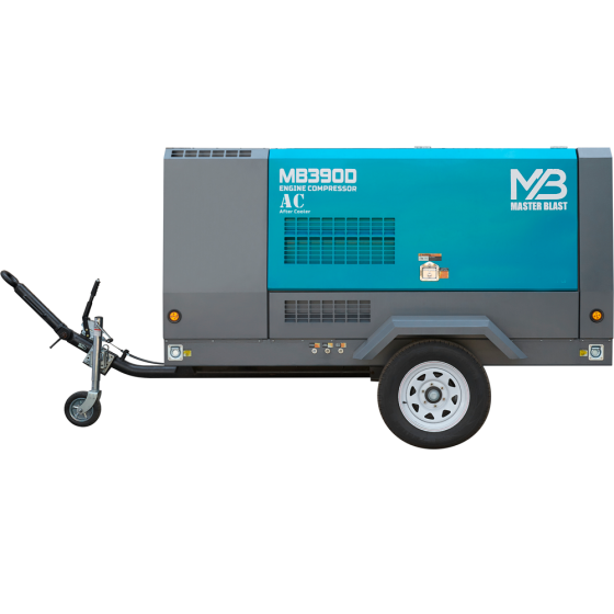 Винтовой дизельный компрессор Master Blast MB-390D-10+АС с осушителем, на шасси
