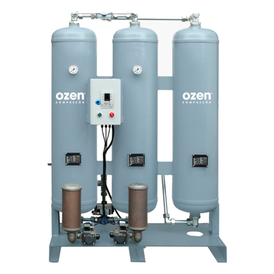 Адсорбционный осушитель OZEN ODD+CT-5 холодной регенерации, встроенная угольная колонна, 40 бар